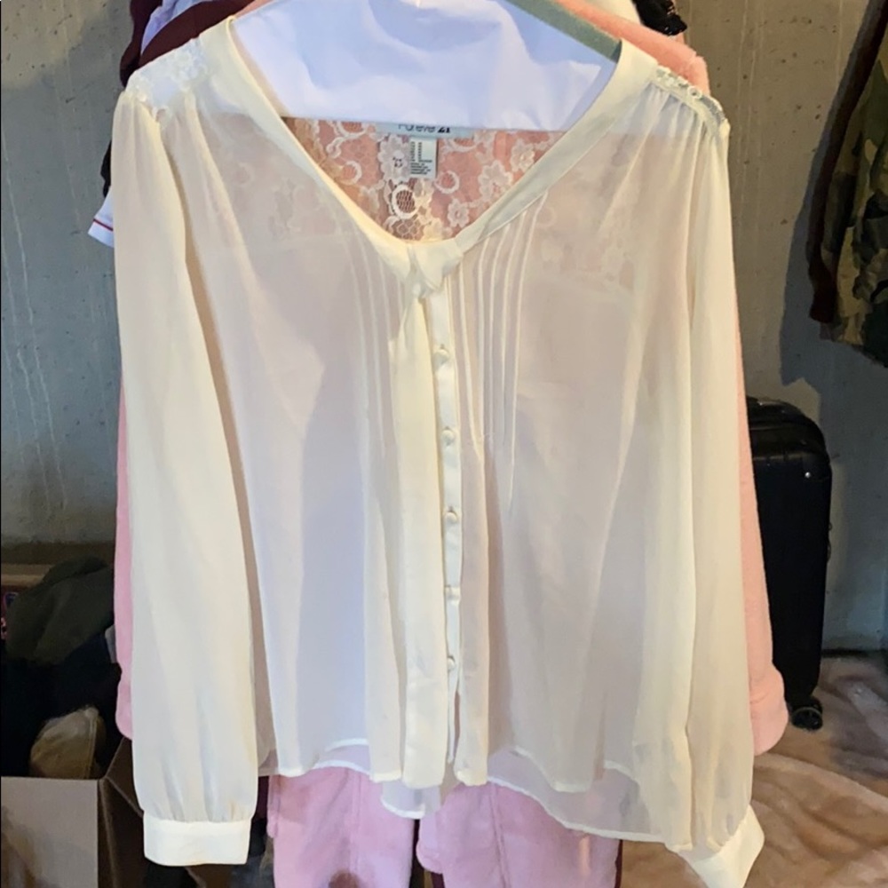 Cream lace blouse